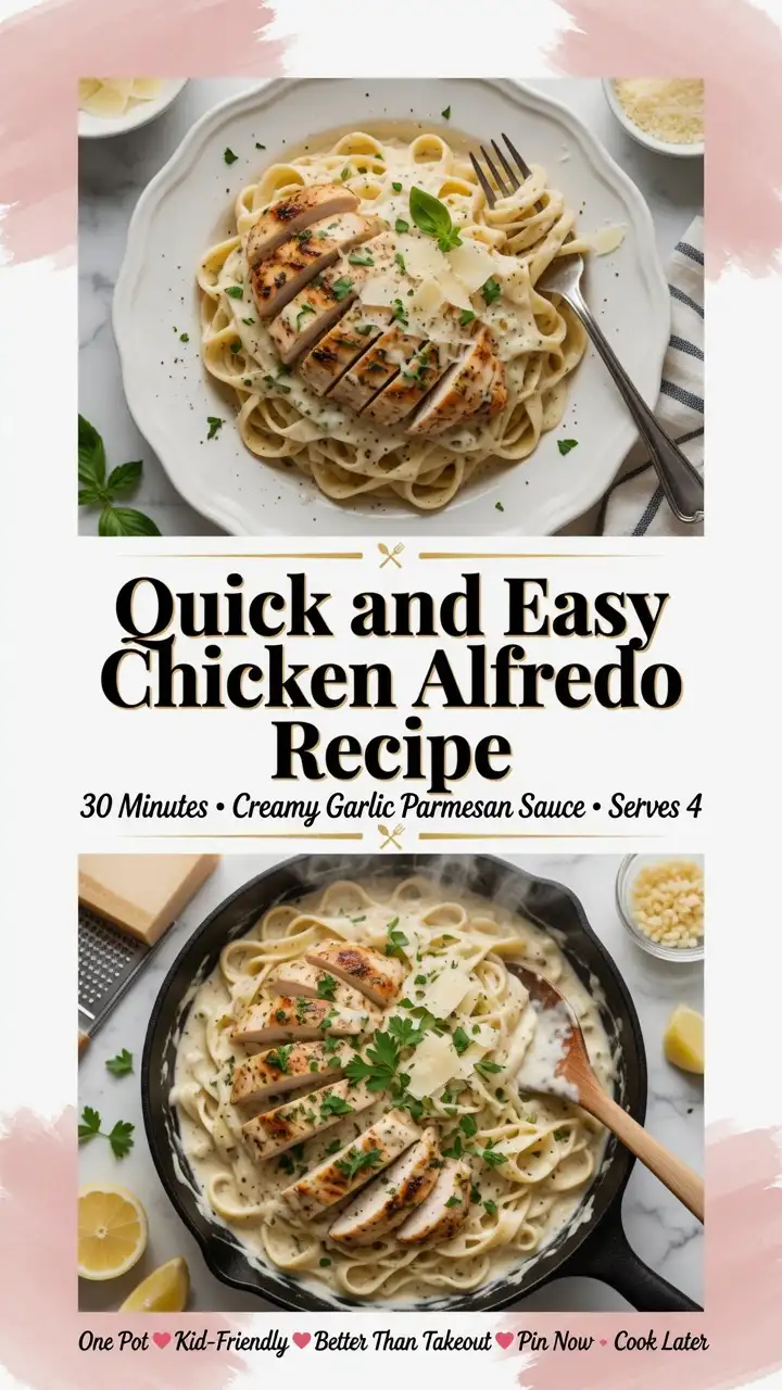 Chicken Alfredo Recipe - In 30 Minutes