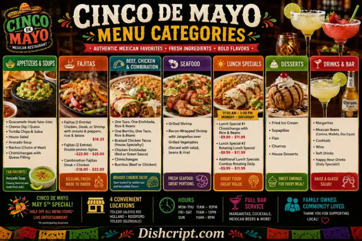 Cinco de Mayo Food, Drinks & Celebration Menu