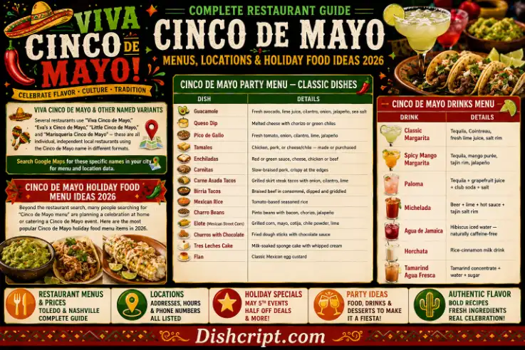 Cinco de Mayo Party Foods, Desserts & Mexican Drinks