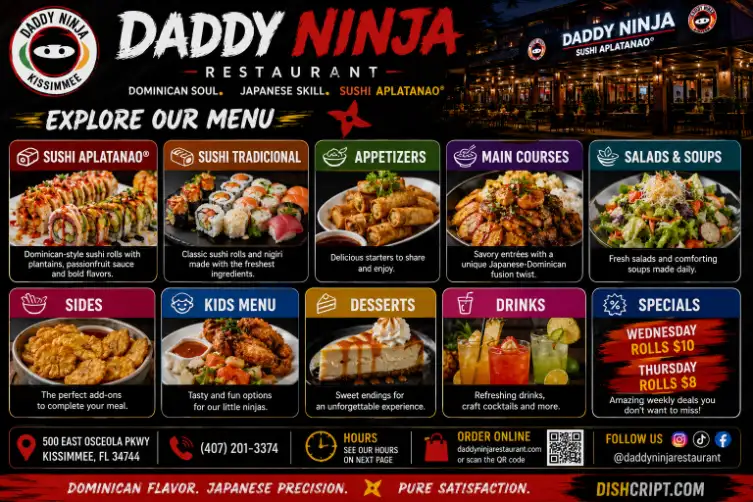 Daddy Menu Daddy Ninja Restaurant Menu With Prices - Guide 2026