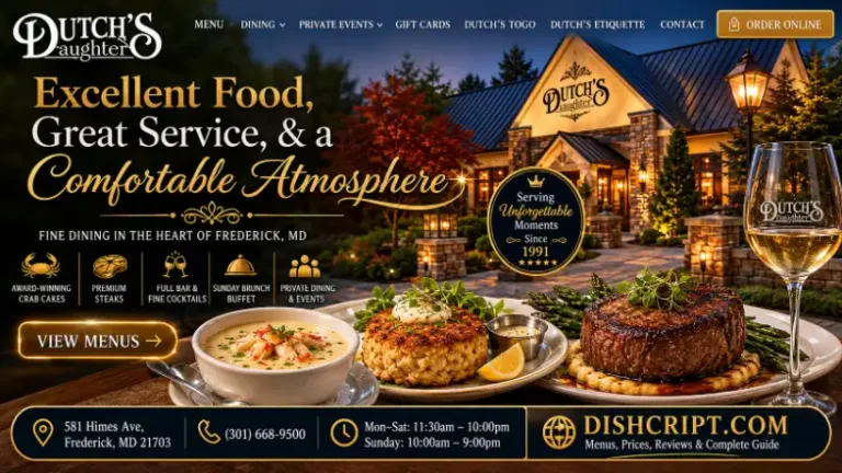 Dutch's Daughter Menu With Prices