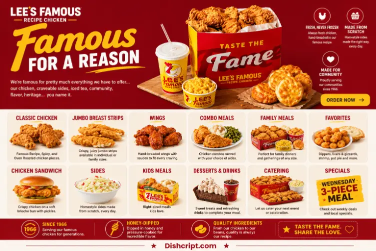 Lee’s Family Meals & Catering Menu