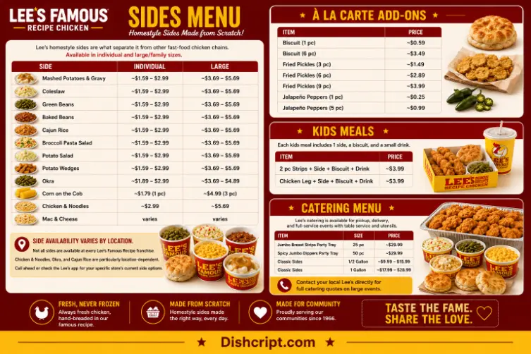  Lee's famous Recipes, calories and Nutrition