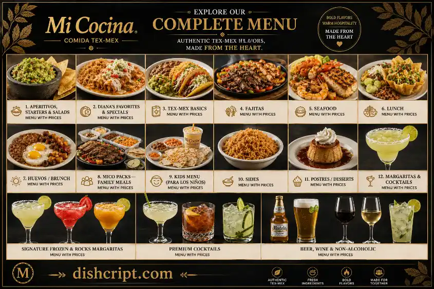Mi Cocina  Menu categories in 2026 
