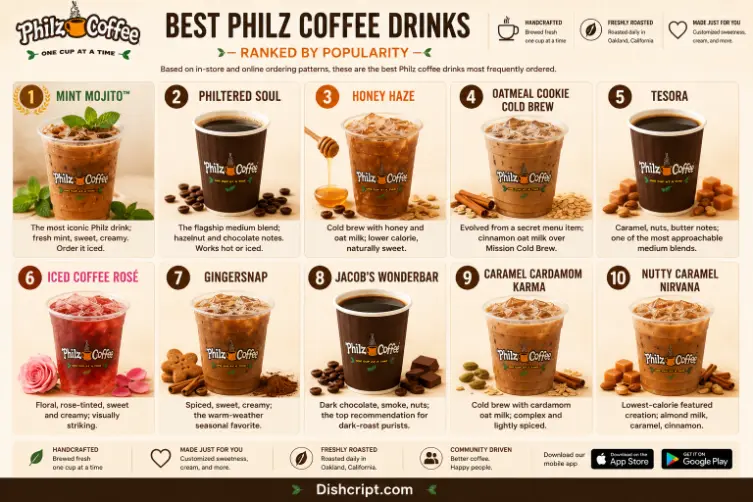 Philz Signature Coffee Drinks & Calories Menu