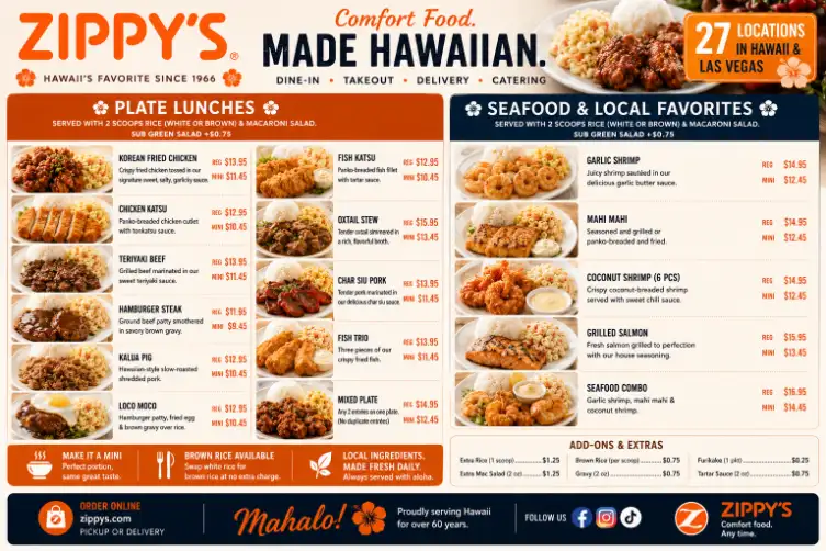 Zippy's Plate Lunches and Seafood and Local Fovourites