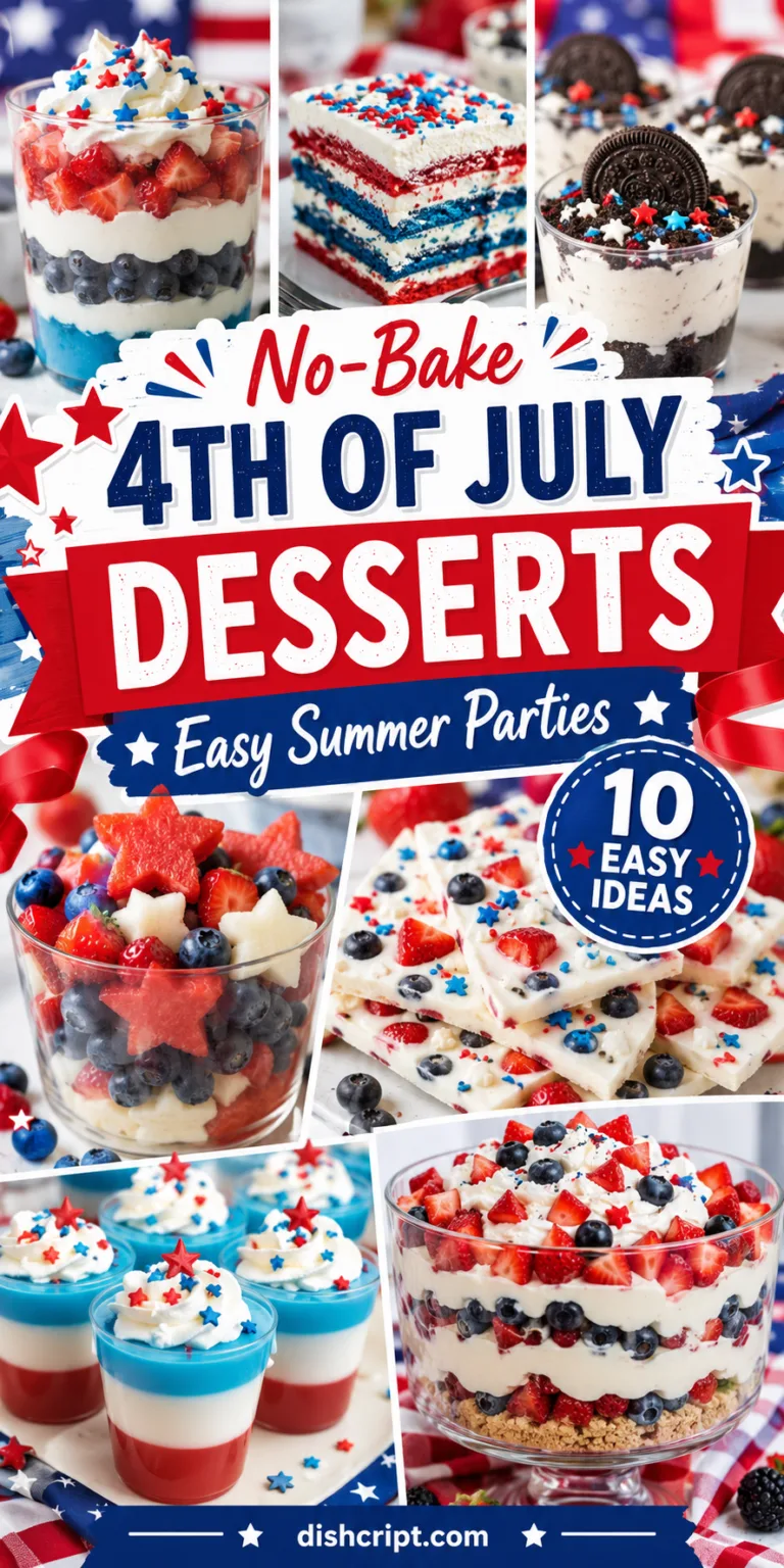 10 No-Bake 4th of July Desserts for Easy Summer Parties