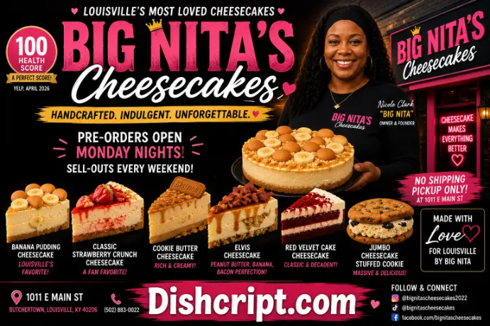 Big Nita's Cheesecakes Menu and Prices