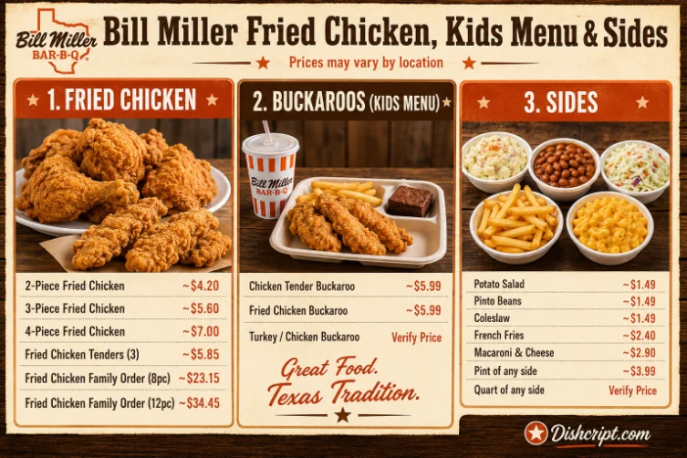 Bill Miller Combo Meals and Breakfast Tacos