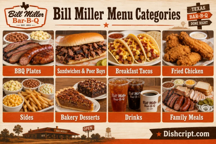 Bill Miller Menu Categories
