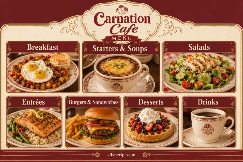 Carnation Cafe Menu Categories