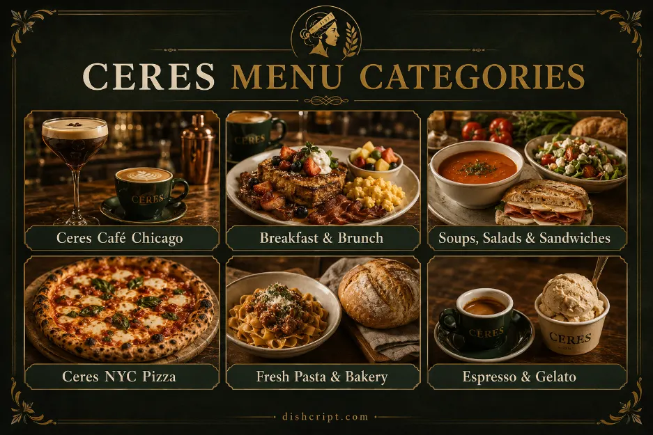 Ceres Menu with prices