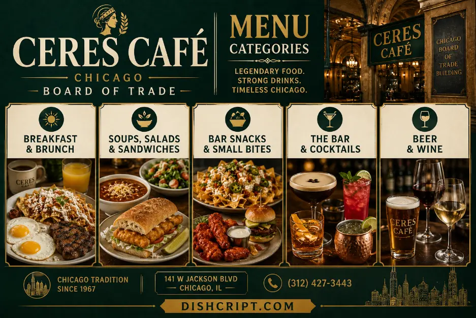 Ceres Menu chicago and newyork menu.