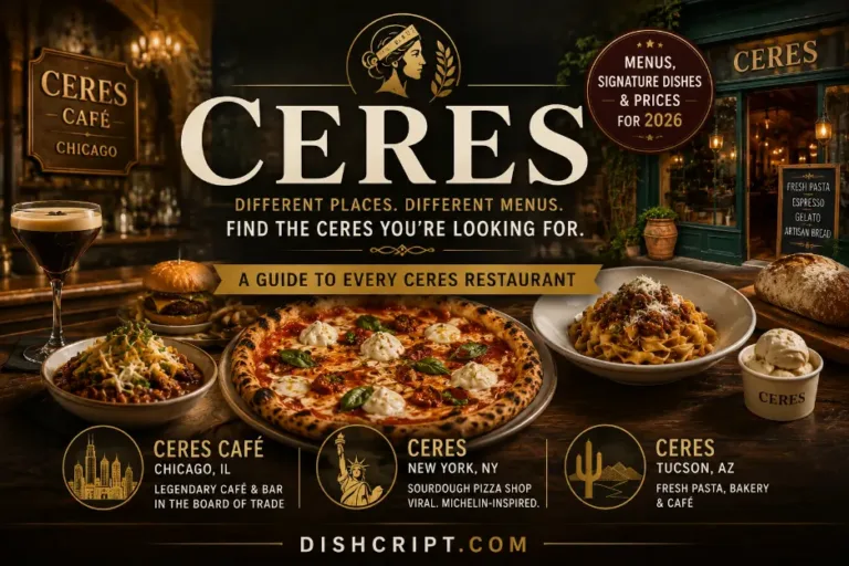 Ceres Menu with prices