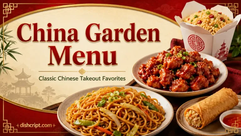 China Garden Menu With Pricess