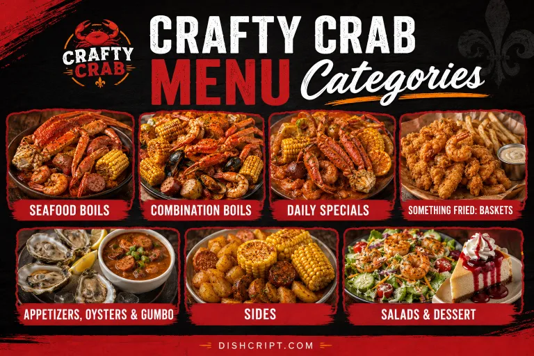 Crafty Crab Menu Categories