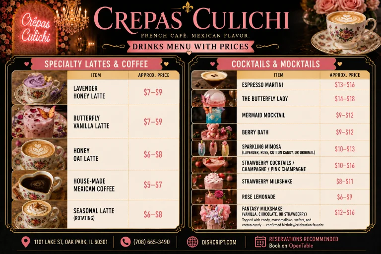 Crepas Culichi Birthday Kids Menu