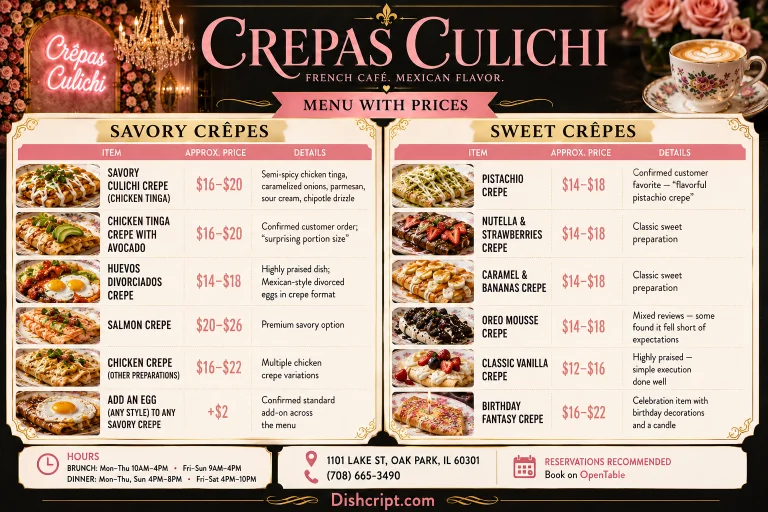 Crepas Culichi Savory Sweet Crepes Menu