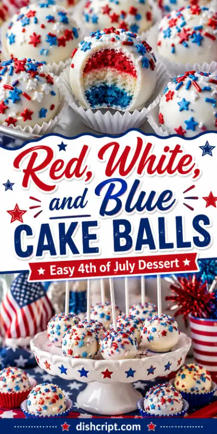 Easiest Red, White, and Blue Cake Balls Recipe
