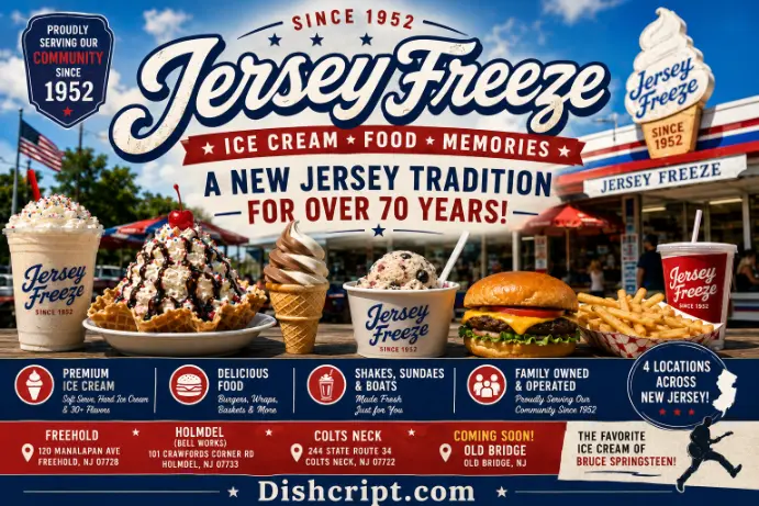 Jersey Freeze Menu and Prices