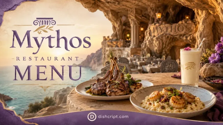 Mythos Restaurant Menu With Prices
