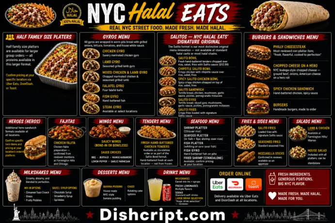 NYC Halal Eats Milkshakes, Desserts and Drinks Menu
