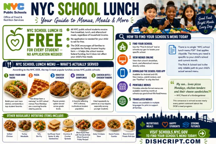 NYC School Lunch Free Meals & Popular Menu Items