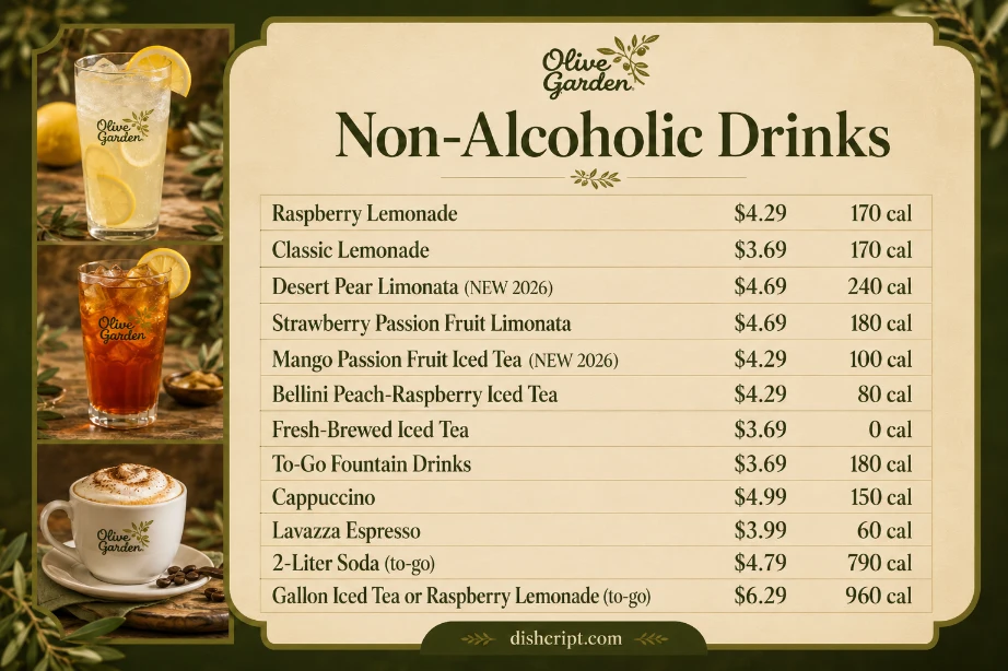 Olive Garden Non Alcoholic Drinks Menu