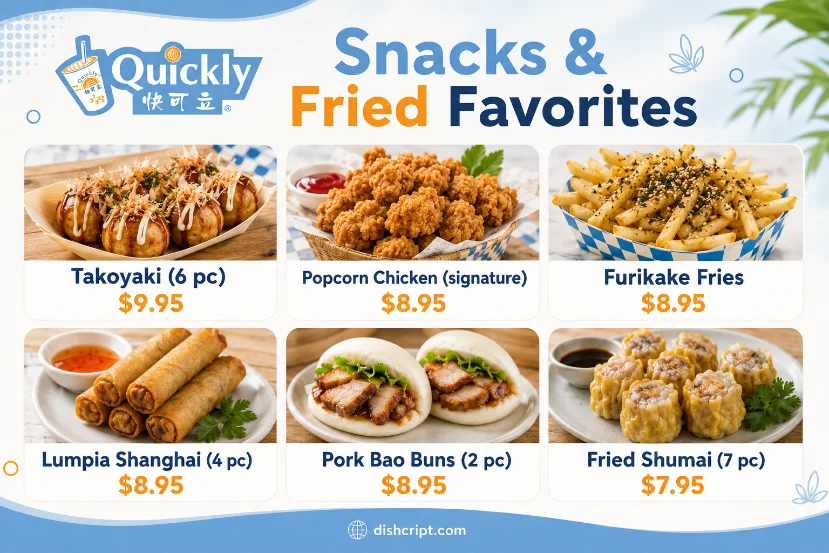 Quickly Snacks and Fried Favorites Menu