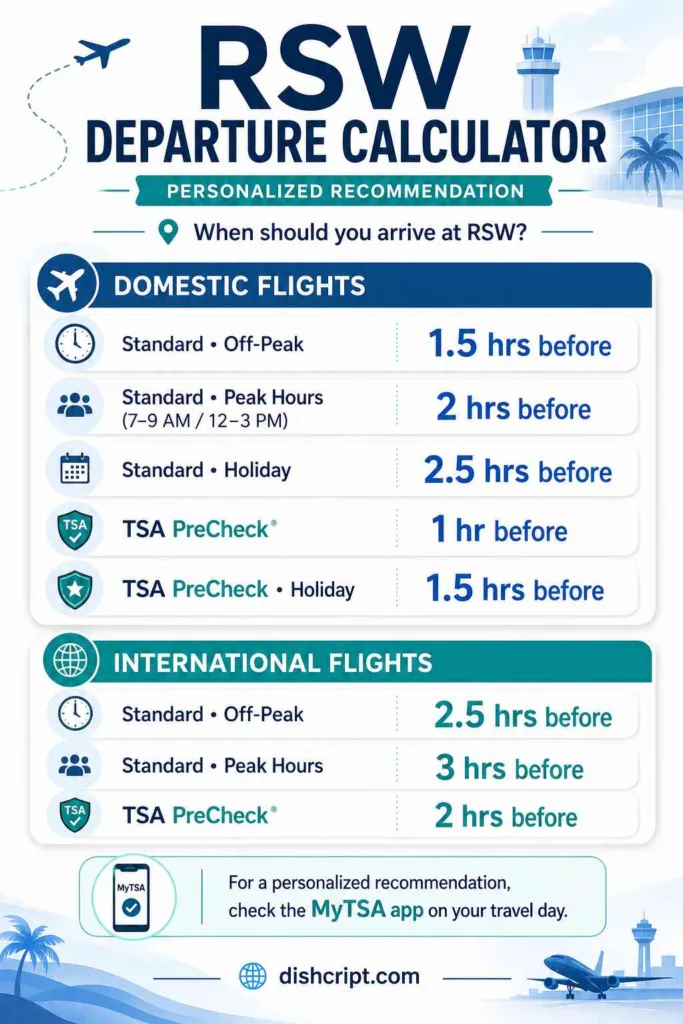 RSW Departure Calculator — Personalized Recommendation