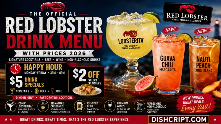 Red Lobster Drink Menu With Prices