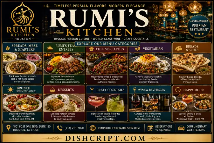 Rumi's Kitchen Houston Menu Categories