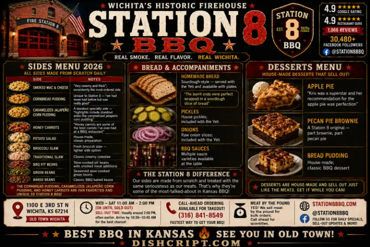 Station 8 BBQ Sides, Bread, Accompaniments and Desserts