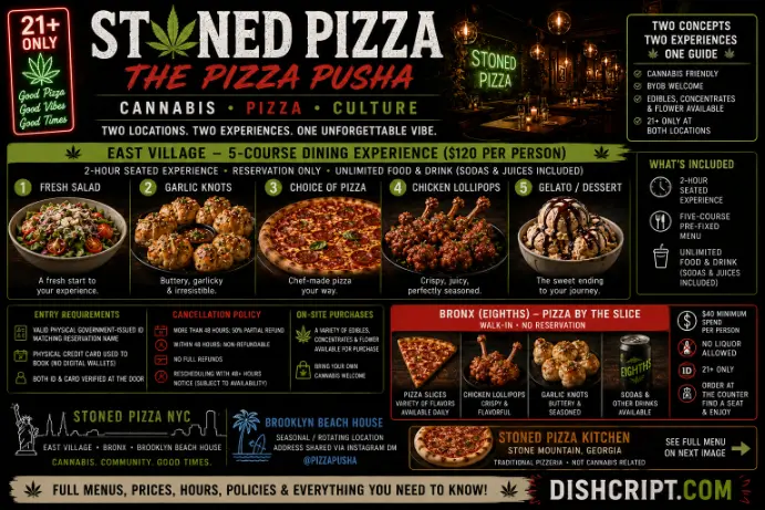 Stoned Pizza Bronx Eighths Slice Menu