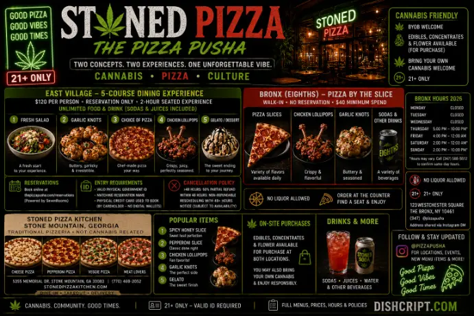 Stoned Pizza Kitchen Stone Mountain Georgia Menu