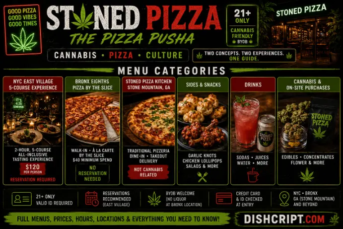 Stoned Pizza Menu Categories