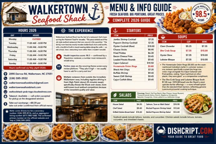 Walkertown Seafood Shack Hours, Starters, Soups & Salads Menu