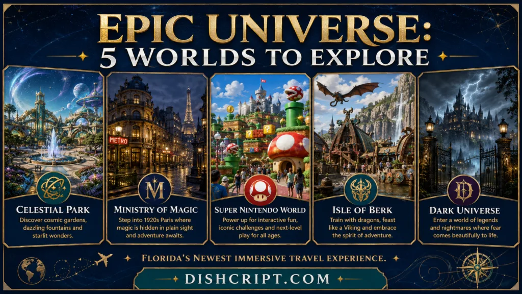 Epic Universe 5 worlds to explore guide.