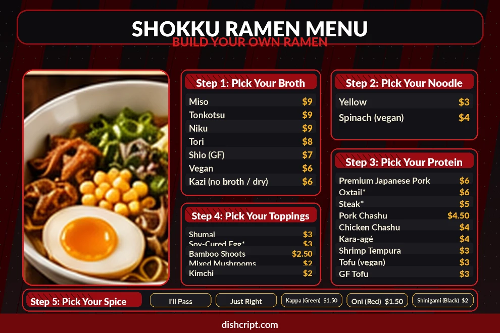shokku ramen build your own prices