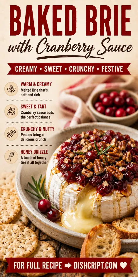 Baked Brie with Cranberry Sauce