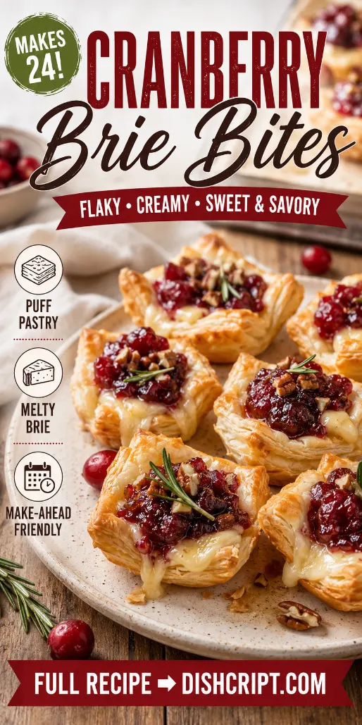 Cranberry Brie Bites with Puff Pastry