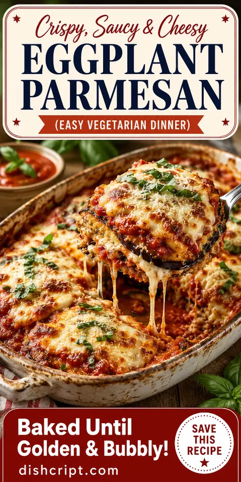 Crispy Saucy Eggplant Parmesan