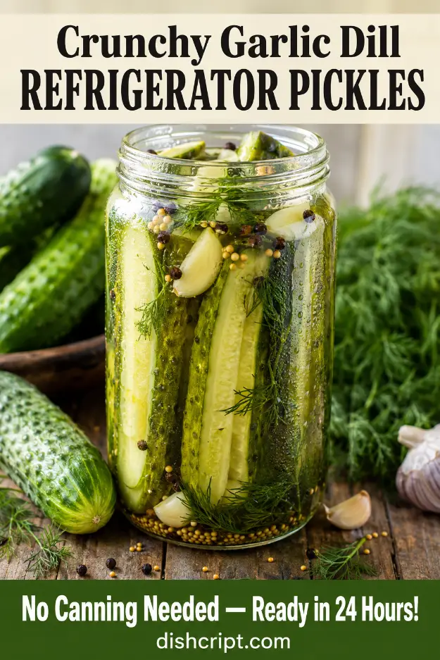 Crunchy Garlic Dill Refrigerator Pickles