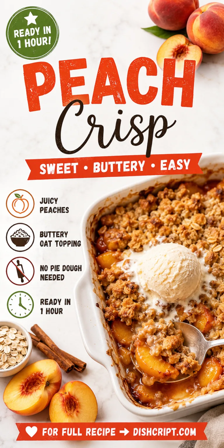 Easy Peach Crisp Recipe with Oat Topping