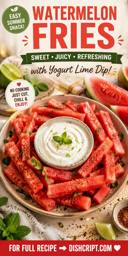 Easy Watermelon Fries with Yogurt Lime Dip