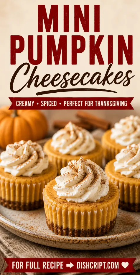 Mini pumpkin cheesecakes for fall