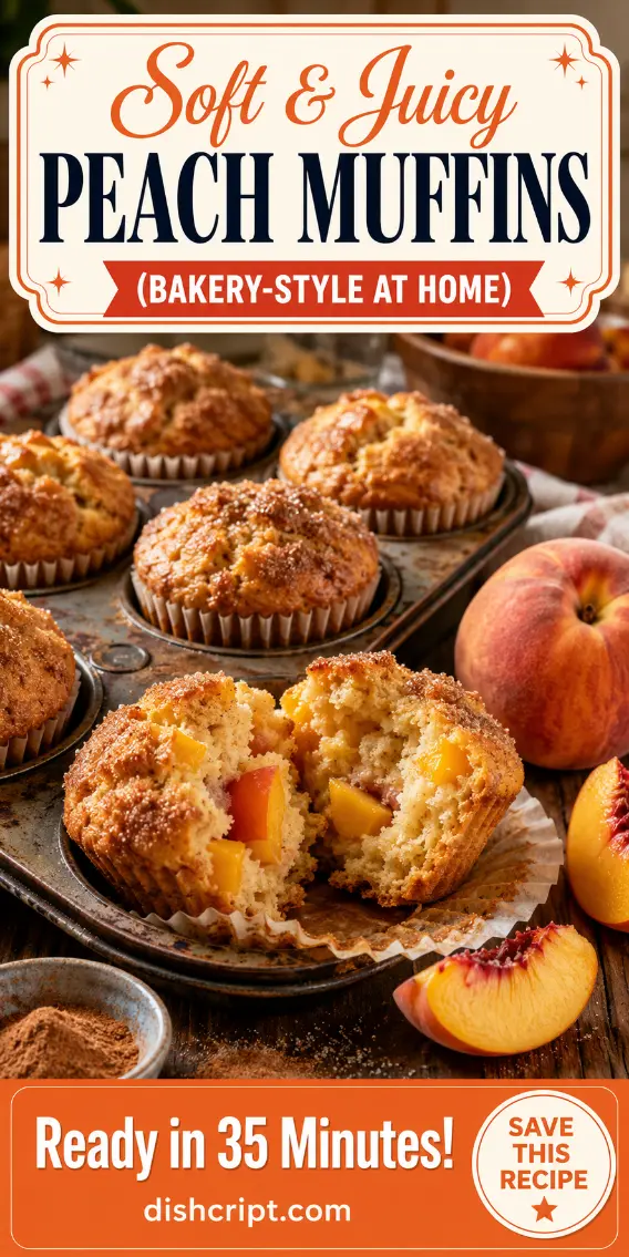 Soft And Juicy Peach Muffins