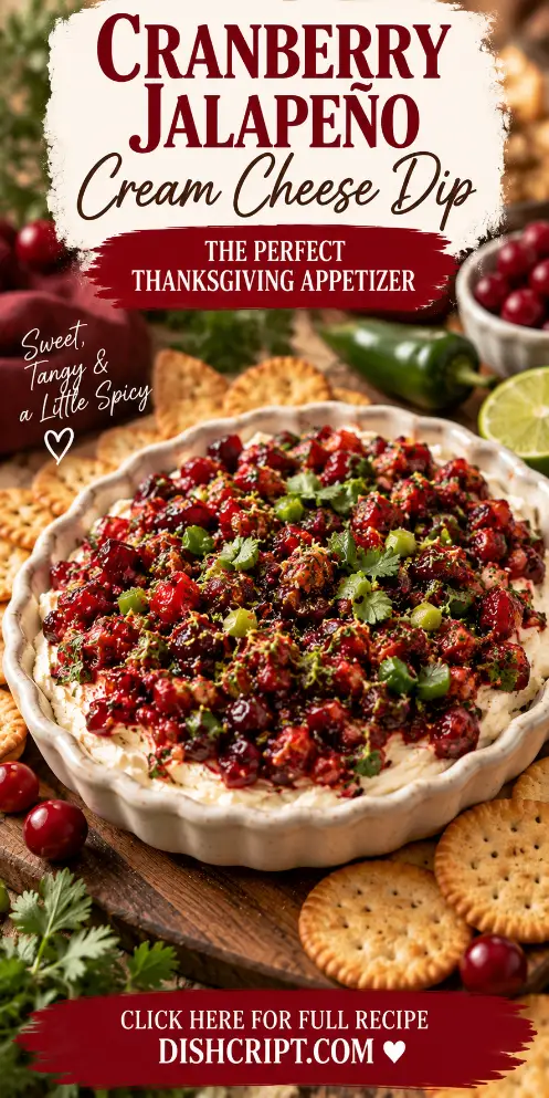 Cranberry Jalapeño Cream Cheese Dip for Thanksgiving