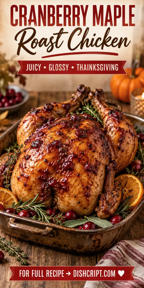 Cranberry Maple Roast Chicken for Thanksgiving