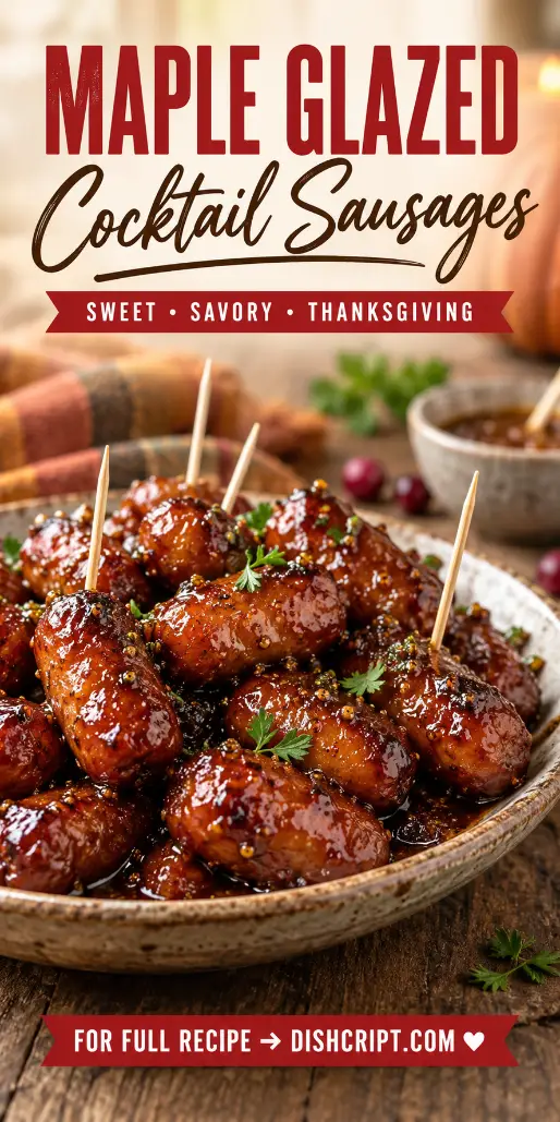 Maple Glazed Cocktail Sausages for Thanksgiving